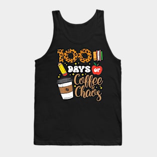 100 Days Of Coffee Chaos 100Th Day School Teacher Women Men Tank Top